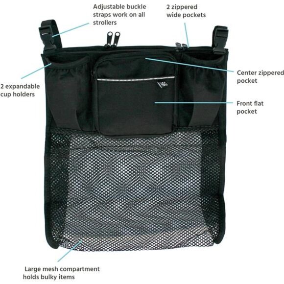 Universal Stroller Caddy Organizer - Essential Travel Accessories for Stroller - Picture 2 of 7